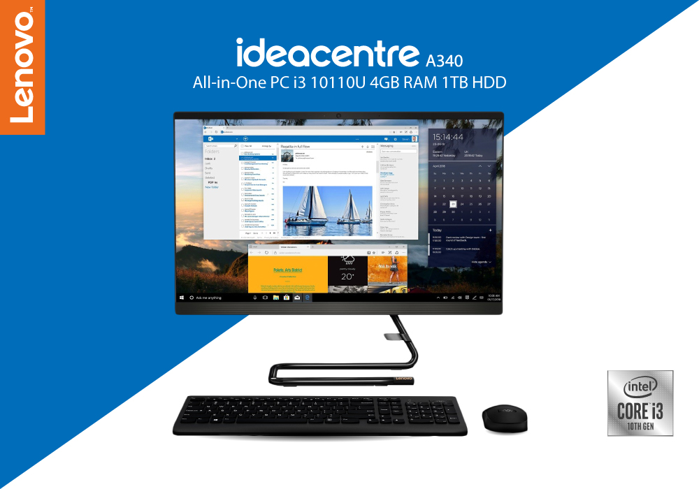 Review: Lenovo IdeaCentre A340 All-in-One PC i3-10110U 4GB RAM 1TB HDD